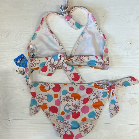 NWT MALIBU Kids Girl Triangle Bikini - Picture 4 of 7
